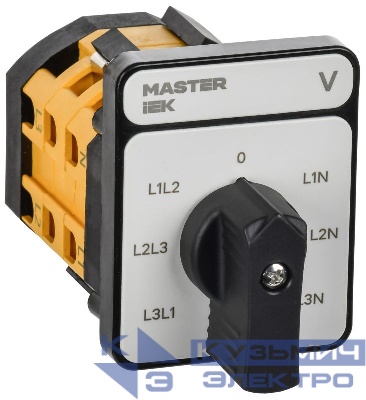 Переключатель кулачковый 10А (сх. 66) стандартная черн. рукоятка MASTER IEK MI-CS10-010-066-K02