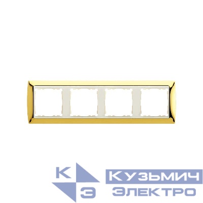 Рамка 4-м Simon82 золото/сл. кость Simon 82744-66