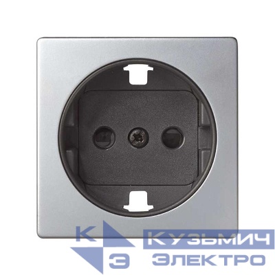 Накладка розетки Simon82 с заземл. алюм. 82041-33