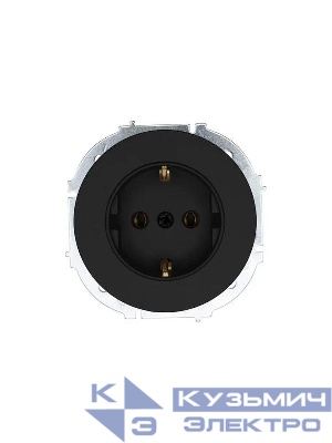 Розетка 1-м OSEN IP20 16А с заземл. ПБТ механизм черн. бархат LEZARD 743-4288-122B