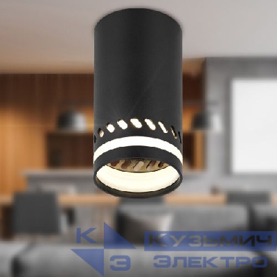 Светильник OL50 BK MR16 GU10 IP20 настен./потолочн. спот черн. Эра Б0059803