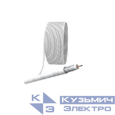 Кабель коаксиальный RG-6U 75 Ом CCS/(оплетка Al 32%) PVC бел. (уп.100м) Simple Эра Б0044595
