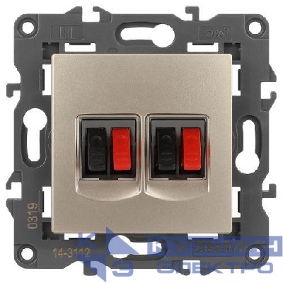 Розетка аудио 2мод. 14-3112-04 Elegance шампань ЭРА Б0034329
