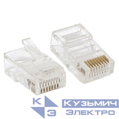 Коннектор RJ45 (8P8C) кат.5E неэкранир. TERACOM универс. (уп.10шт) EKF TRC-PLUG-5EUTP-10