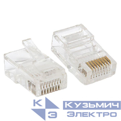 Коннектор RJ45 (8P8C) кат.5E неэкранир. TERACOM универс. (уп.10шт) EKF TRC-PLUG-5EUTP-10