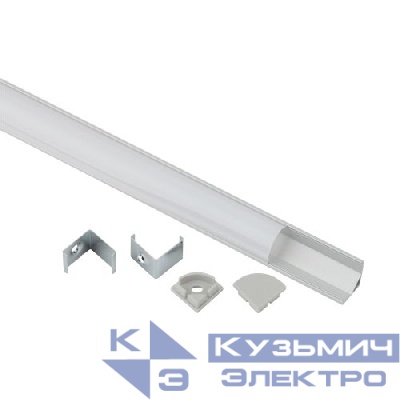 Комплект с угловым анодированным профилем 1616R-1m 16х16мм. 1м CAB280 сереб. Эра Б0062772