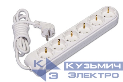 Удлинитель 6х2м с заземл. 16А IP20 ПВС 3х1.5 защ. шторки Makel N6210034