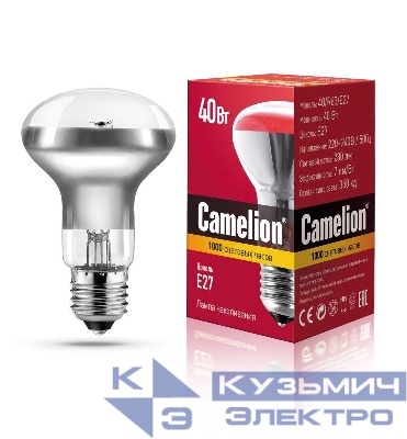 Лампа накаливания MIC R63 40Вт E27 Camelion 8979