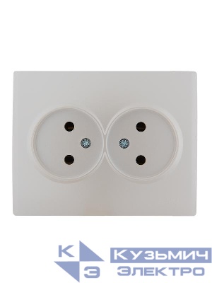 Розетка 2-м СП Karina 16А IP20 без заземл. керамика жемчуж./бел. перламутр. LEZARD 707-3000-128