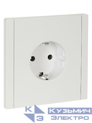 Розетка СП FORTE&PIANO FP214 16А с заземл. без защ. шторок безвинт. крепл. бел. IEK FP-R11-16-1-K01