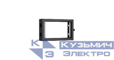 Секция пристенная поворотная 19дюйм 6U Ш600хВ370хГ156мм 1 пары L-образ. монтажных направляющих черн. RAL 9005. NIKOMAX TWC-066015-BS-BK