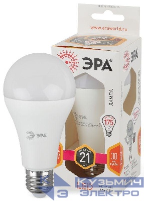 Лампа светодиодная A65-21W-827-E27 грушевидная 1680лм ЭРА Б0035331