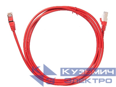 Патч-корд FTP4 cat.5e, 2.0м, литой коннектор, красный, Netko CKC