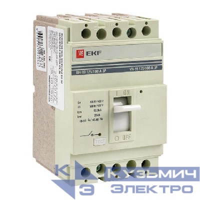 Выключатель нагрузки 3п ВН-99 125/100А EKF sl99-125-100