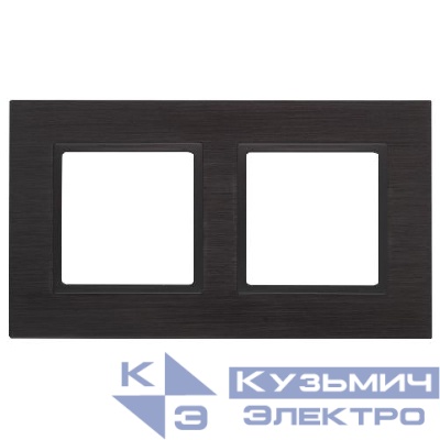 Рамка 2-м 14-5202-05 металл Elegance черный+антрацит ЭРА Б0034549