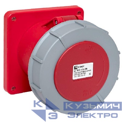 Розетка стационарная внутренняя 3442 3Р+РЕ 125А 380В IP67 PROxima EKF ps-3442-125-380