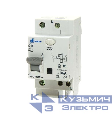 Выключатель автоматический дифференциального тока 2п (1P+N) C 40А 30мА тип A 4.5кА АВДТ-063 2мод. КОНТАКТОР 7000675