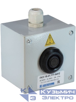 Пост кнопочный ПКУ 15-21.111 54 У2 (КЕ081/2 (1з+1р) черн. + PG-13.5) Электротехник ET008510