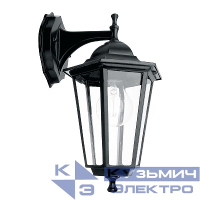 Светильник 6102/PL6102 60Вт E27 230В садово-парковый на стену вниз черн. FERON 11054