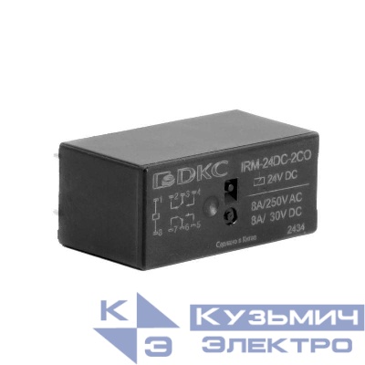 Реле миниатюрное низкопрофильное 2CO ком. ток 8А AgSnO2 напряжение 115В AC DKC IRM-115AC-2CO