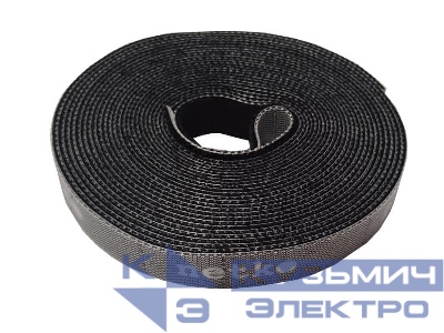 Лента-липучка многоразовая 14,5мм*5м, с насечками для отрыва (каждые 2 см), черная NETKO Optima