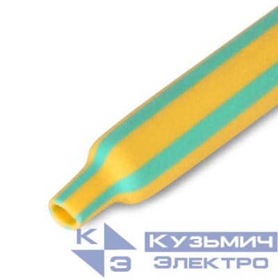 Трубка термоусадочная ТУТнг-LS-6/3 желт./зел. (уп.100м) КВТ 60104