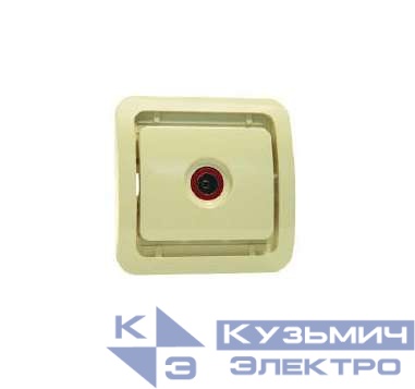 Розетка телевизионная проходная TV 1-м СП Mimoza без вставки крем. Makel 32007