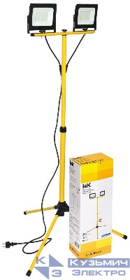 Прожектор светодиодный СДО 06-2x50Ш 6500К IP65 штатив черн. IEK LPDO606-2X050-65-K02
