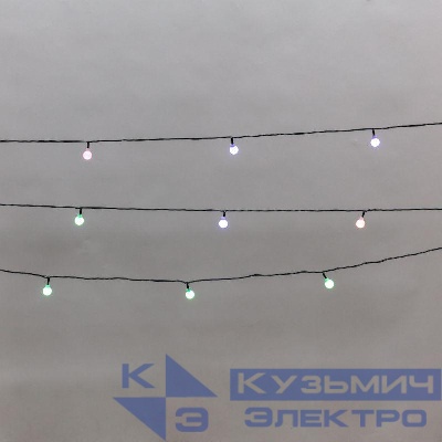 Гирлянда светодиодная "Шарики" 5м 20LED мульти (RG/RB) IP20 230В мигание провод зел. Neon-Night 304-023
