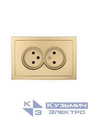 Розетка 2-мест. б/з СП ZIMA IP20 16А ПБТ безвинт. зажим зол. LEZARD 704-3600-128BQC