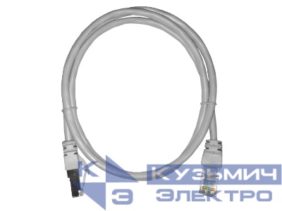 Патч-корд FTP4 cat.5е, 1.0м, BC, LSZH, серый, литой коннектор NETKO Optima