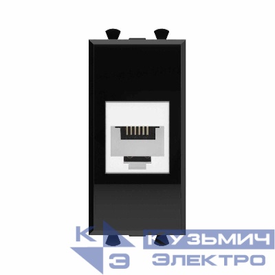 Розетка телефонная 1мод. Avanti "Черный квадрат" RJ12 без шторок модульная механизм DKC 4402611