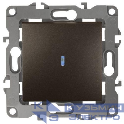 Выключатель 1-кл. СП Эра12 12-1102-13 10А IP20 250В 10AX с подсветкой механизм бронз. Эра Б0019281
