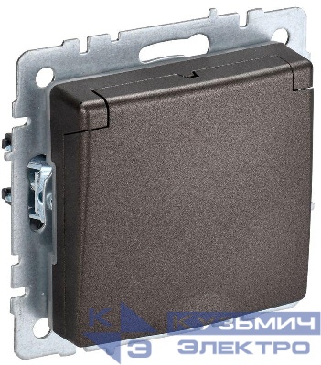 Розетка BRITE РСбш10-3-БрТБ 16А IP20 с заземл. защ. шторки с крышкой механизм бронза IEK BR-R16-16-K45