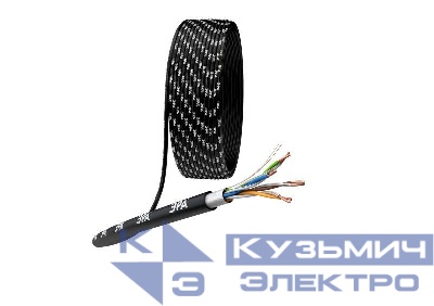Кабель витая пара F/UTP кат.5E 4х2х24AWG solid CU PE Outdoor черн. (м) Эра Б0044689