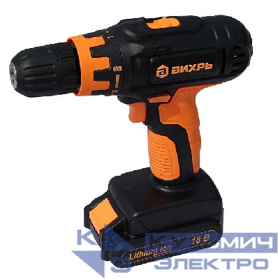 Дрель-шуруповерт аккумуляторная ДА-18Л-2К Вихрь 72/14/9