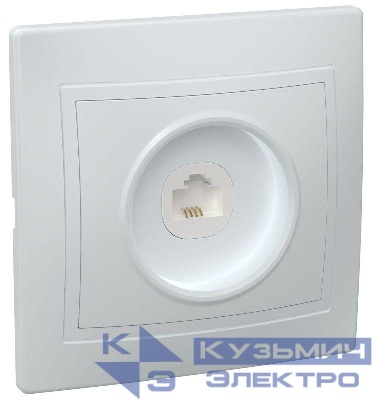 Розетка телефонная 1-м СП Кварта РТ10-КБ IP20 бел. GENERICA ETK10-K01-DM