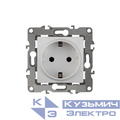 Розетка 1-м СП Эра12 12-2001-01 16А IP20 16AX 250В 2P+E Schuko без монтаж. лапок механизм бел. Эра Б0014681