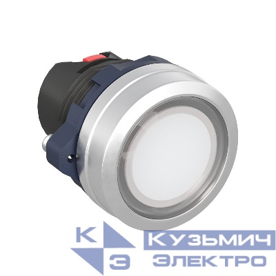Головка кнопки плоская с фиксацией алюм. кольцо прозр. бел. DKC M22P-FLLWA
