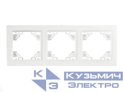 Рамка 3-постовая, пластик, IP20, цвет белый NETKO Optima Electric