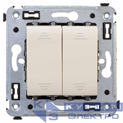 Переключатель 2-кл. 2мод. СП Avanti "Ванильная дымка" 16А IP20 беж. DKC 4405114
