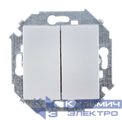 Выключатель 2-кл. СП Simon 15 10А IP20 винтов. зажим механизм алюм. Simon 1591398-033