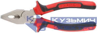 Плоскогубцы комбинированные "Тренд" 160мм двухцветные прорезиненные ручки хром-никелевое покрытие КУРС 47564