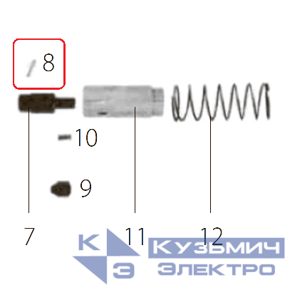 Запчасть №8 для FDPAG-H8. Цилиндрический штифт