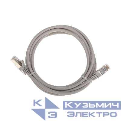 Патч-корд F/UTP кат.5e RJ45-RJ45 26AWG LSZH 2м сер. Rexant 02-0110-2