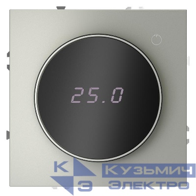 Терморегулятор электронный S70 с индикацией и датчиком для теплого пола механизм сталь Voltum VLS070105