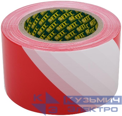 Лента сигнальная 70ммх200м красн.-бел. FIT 11854
