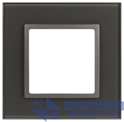 Рамка 1-м Elegance 14-5101-16 для розеток и выключателей стекло титан Эра Б0065833