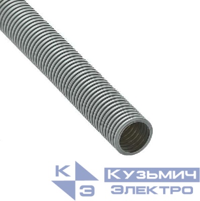 Труба гофрированная ПВХ легкая d40мм с протяжкой сер. (уп.15м) Ruvinil 14001