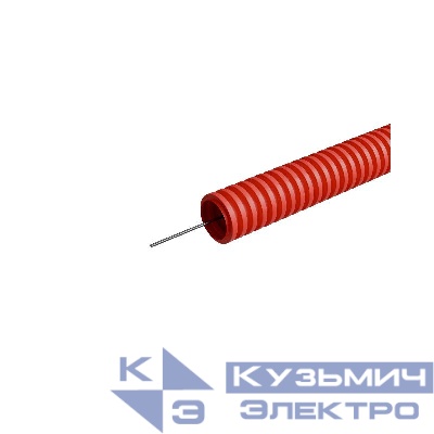 Труба гофрированная ПНД легкая d25мм с протяжкой безгалоген. трудногорючая (HFFRLS) KM-FRTG-25 (уп.50м) КМ LO62320